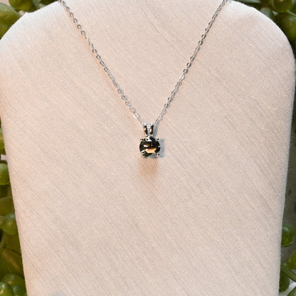 Pure Brilliance · 1ct Smokey Gray Moissanite Pendant · Sterling Silver