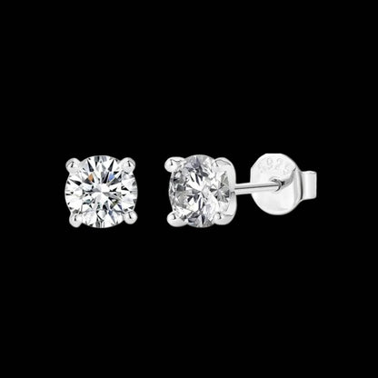 Pure Brilliance · 0.5ct Solitaire Moissanite Stud Earrings · Screw Back · Sterling Silver