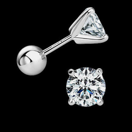 Pure Brilliance · 1ct Moissanite Stud Ball Earrings · Screw Back · Sterling Silver