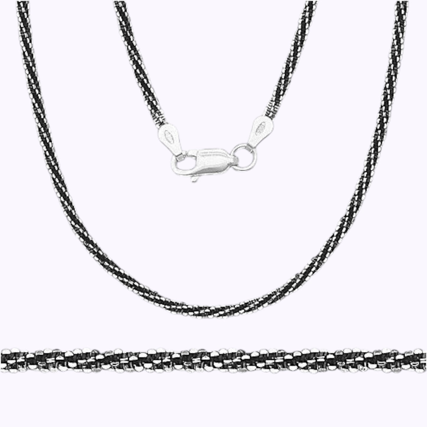 Essential Elegance · Twisted Italian Rock Anklet · Black Rhodium Over Sterling Silver · 10in