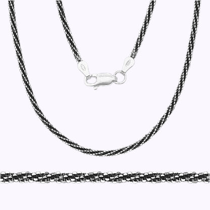 Essential Elegance · Twisted Italian Rock Anklet · Black Rhodium Over Sterling Silver · 10in