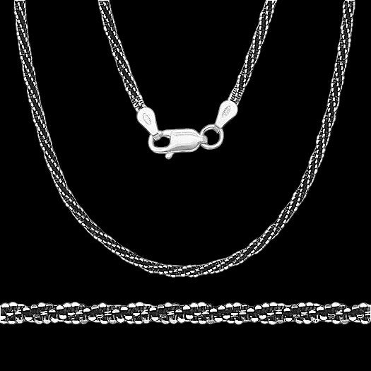 Essential Elegance · Black Rhodium Over Twisted Italian Rock Necklace · 24 in / 2.8 mm