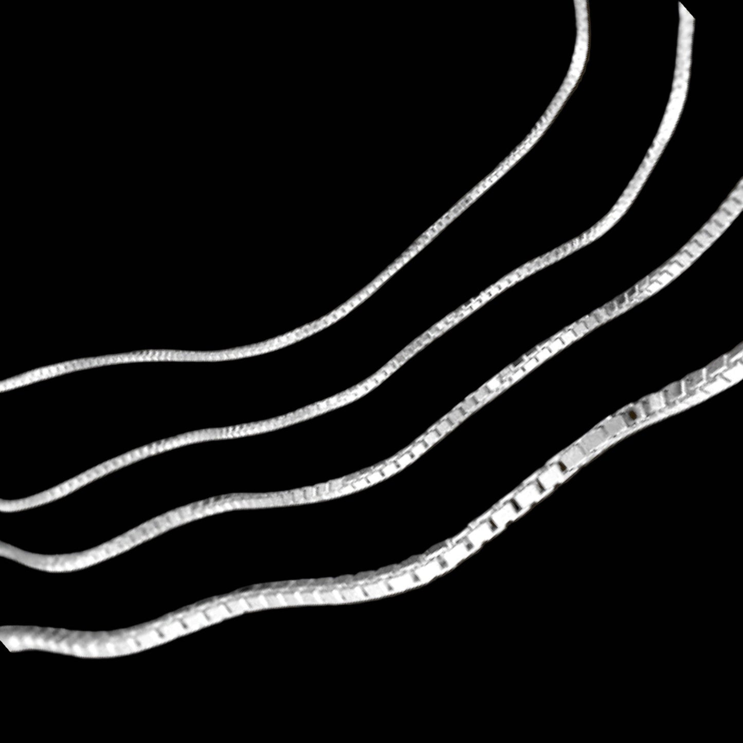 Essential Elegance · Box Chain · Sterling Silver · 18in
