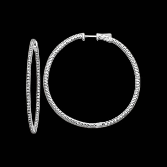 Pure Brilliance · 0.73 ct Moissanite In-and-Out Hoop Earrings · 925 Sterling Silver