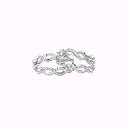 Halo Hoop · Intertwined Moissanite Hoops · White Gold Over Sterling Silver