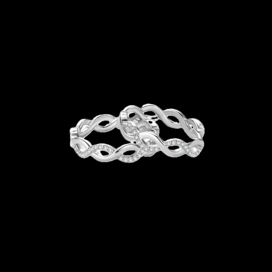 Halo Hoop · Intertwined Moissanite Hoops · White Gold Over Sterling Silver