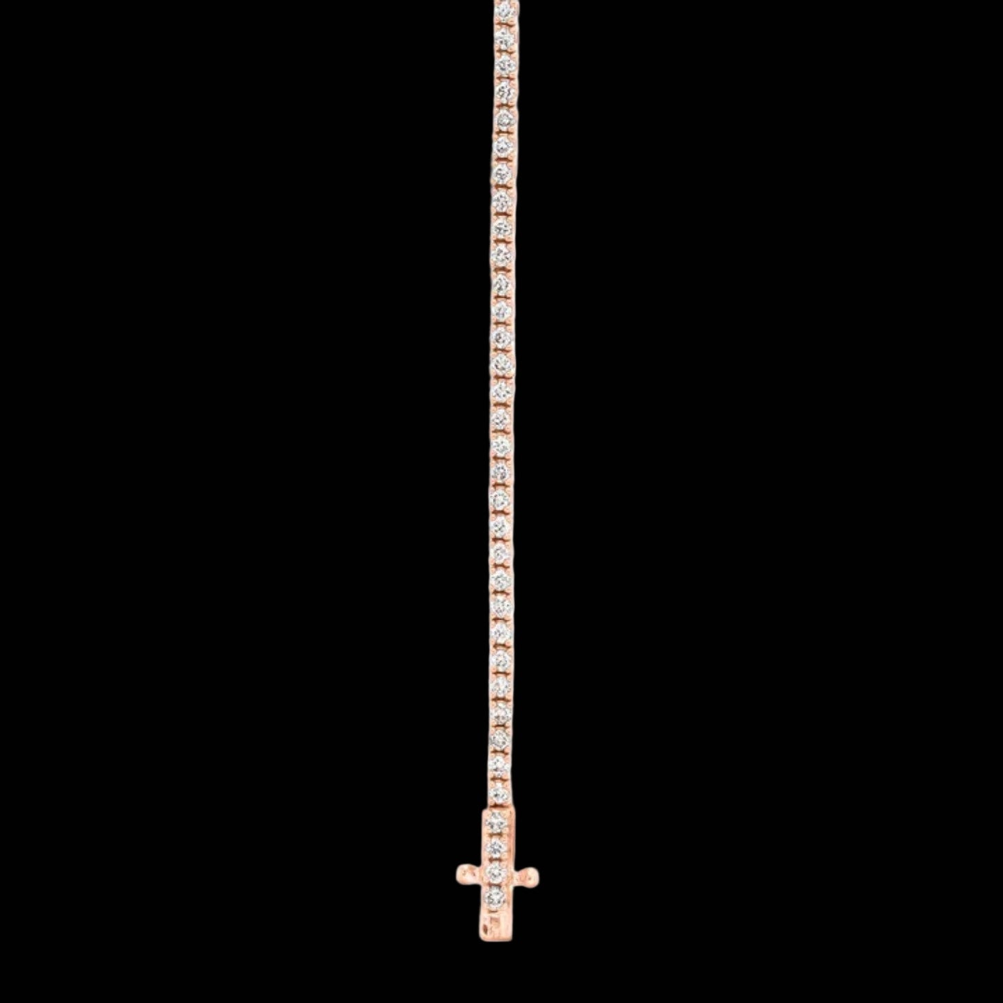Eternal Glow · 2 mm / 6.5 in Rose Gold Moissanite Tennis Bracelet · 925 Sterling Silver