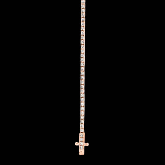 Eternal Glow · 2 mm / 6.5 in Rose Gold Moissanite Tennis Bracelet · 925 Sterling Silver